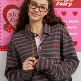 Sleepy Fairy Vintage Stripe Polo Cotton Top