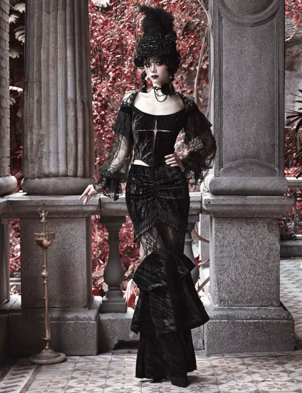 Get trendy with [Blood Supply] Gothic Mermaid Skirt - Clothing available at Peiliee Shop. Grab yours for $48 today!