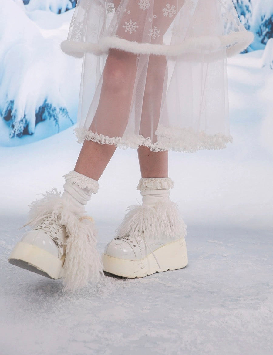 Get trendy with [Rose Island] Fluffy Leg Warmers - Leg Warmers available at Peiliee Shop. Grab yours for $15 today!