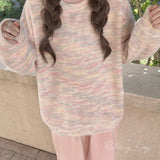 Get trendy with Pastel Rainbow Soft Pastel Knitting Oversized Sweater - Sweater available at Peiliee Shop. Grab yours for $19.90 today!