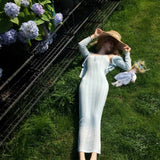 SheepKiss Lily of the Valley Merino Wool Blend Knit Dress