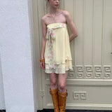 MineBeThyVers Lemon Veil Ribbon Mini Dress