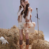 Rose Island Deer Vest Faux Fur