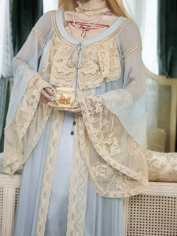 BloodSupply Happy Birthday Mousse Date Baby Blue Lace Robe