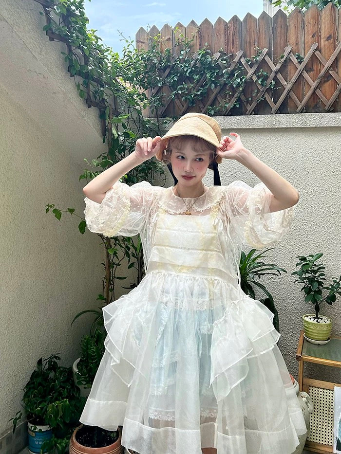Get trendy with [August Unicorn] Angel Shell Princess transparent outer dress - Dresses available at Peiliee Shop. Grab yours for $105 today!