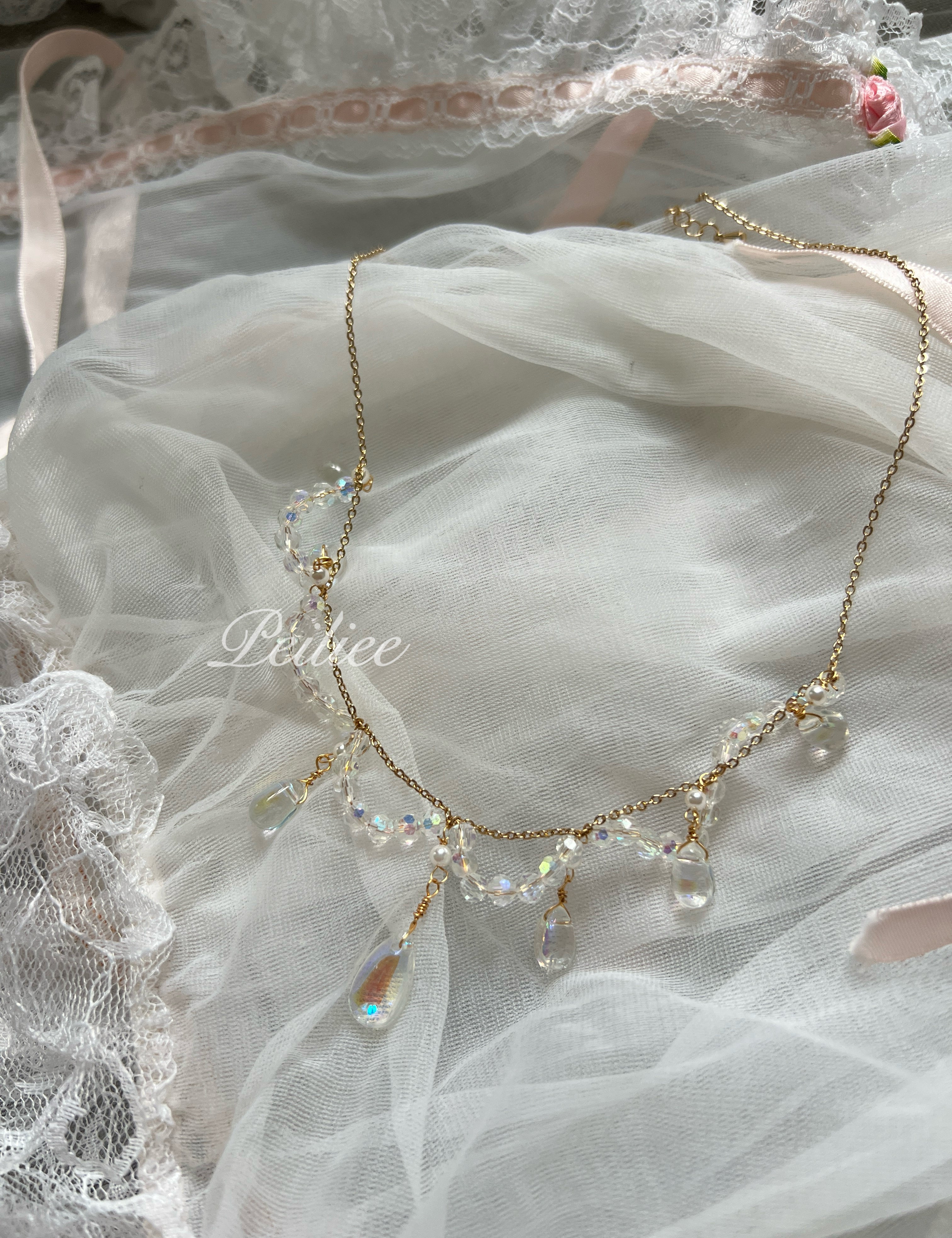 Get trendy with [Sweden] Angel Shell Princess Style Handmade Crystal Necklace -  available at Peiliee Shop. Grab yours for $28 today!