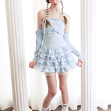 KiraYura • Ballet Blue Lace Ruffle Dress