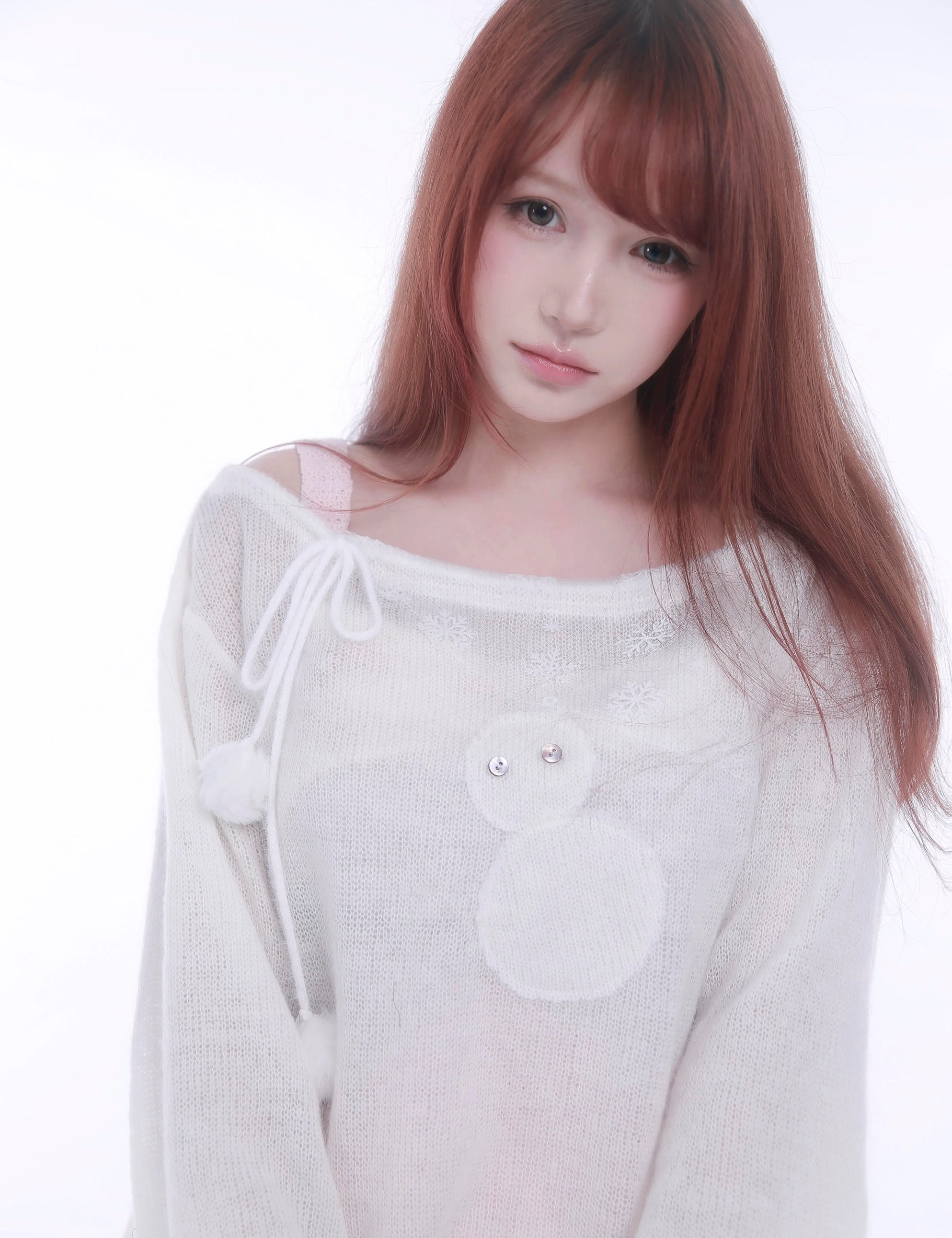 Get trendy with [Rose Island] Do You Want To Build A Snow Man? Cashmere-blend Sweater -  available at Peiliee Shop. Grab yours for $52 today!