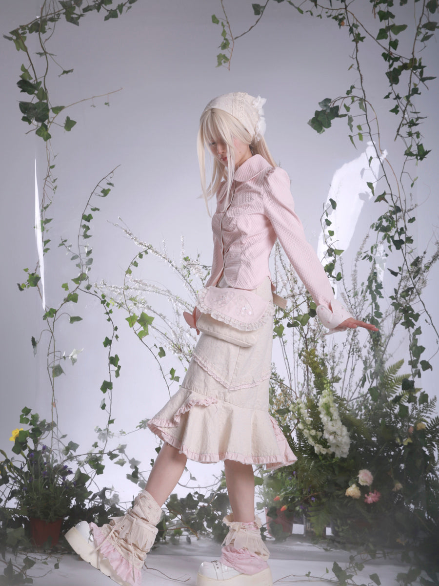 Get trendy with [Rose Island] Cottage Garden Mermaid Tail Cotton Long Skirt - Dress available at Peiliee Shop. Grab yours for $60 today!