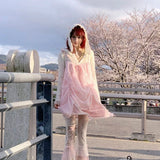 [Rose Island] Pink Mermaid Jellyfish  Style Mini Dress