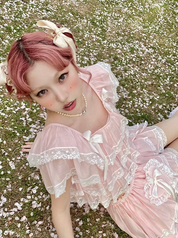 Get trendy with [August Unicorn] The blooming dream crop top and skirt set - Dresses available at Peiliee Shop. Grab yours for $116 today!