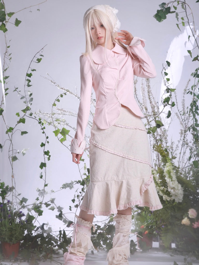 Get trendy with [Rose Island] Cottage Garden Mermaid Tail Cotton Long Skirt - Dress available at Peiliee Shop. Grab yours for $60 today!