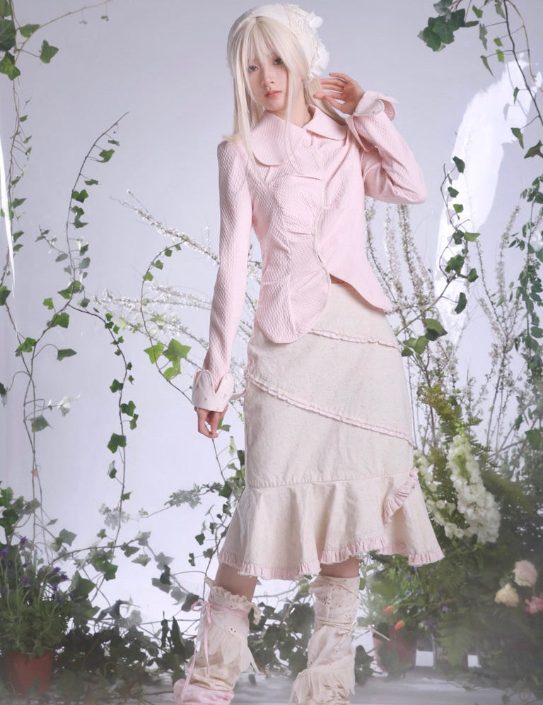 Get trendy with [Rose Island] Cottage Garden Mermaid Tail Cotton Long Skirt - Dress available at Peiliee Shop. Grab yours for $60 today!