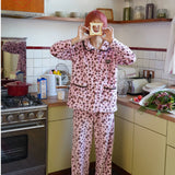 Sleepy Fairy Coral Fleece Leopard Bow Pajama Set