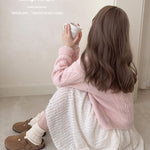 Get trendy with Angelic Sakura pink soft knitting sweater cardigan - Sweater available at Peiliee Shop. Grab yours for $25.50 today!