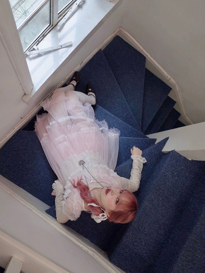 Get trendy with [August Unicorn] Rose romance transparent outer dress - Dresses available at Peiliee Shop. Grab yours for $75 today!