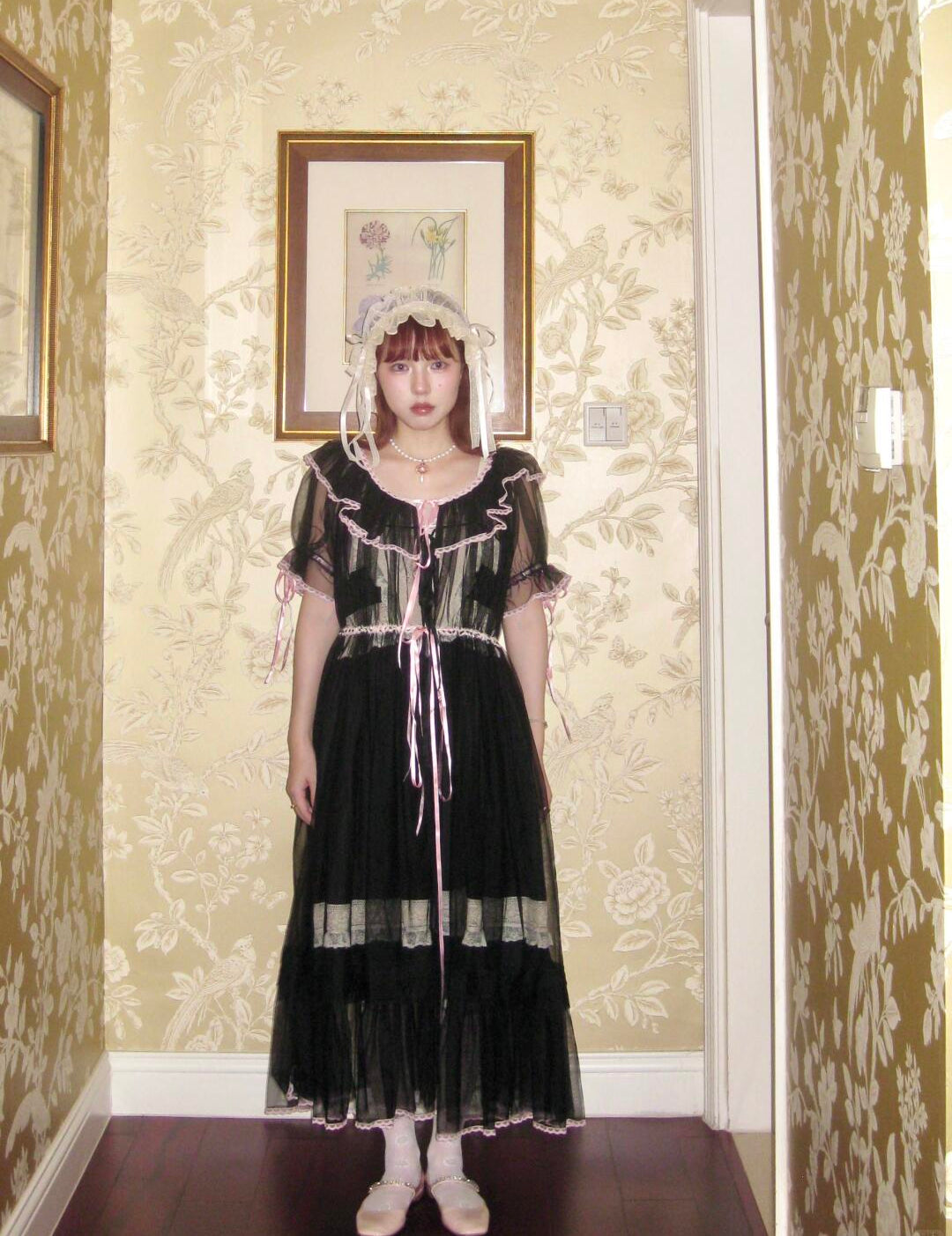 August Unicorn Vintage Sheer Ruffle Dress Loungewear