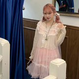 Get trendy with [August Unicorn] Rose romance transparent outer dress - Dresses available at Peiliee Shop. Grab yours for $75 today!