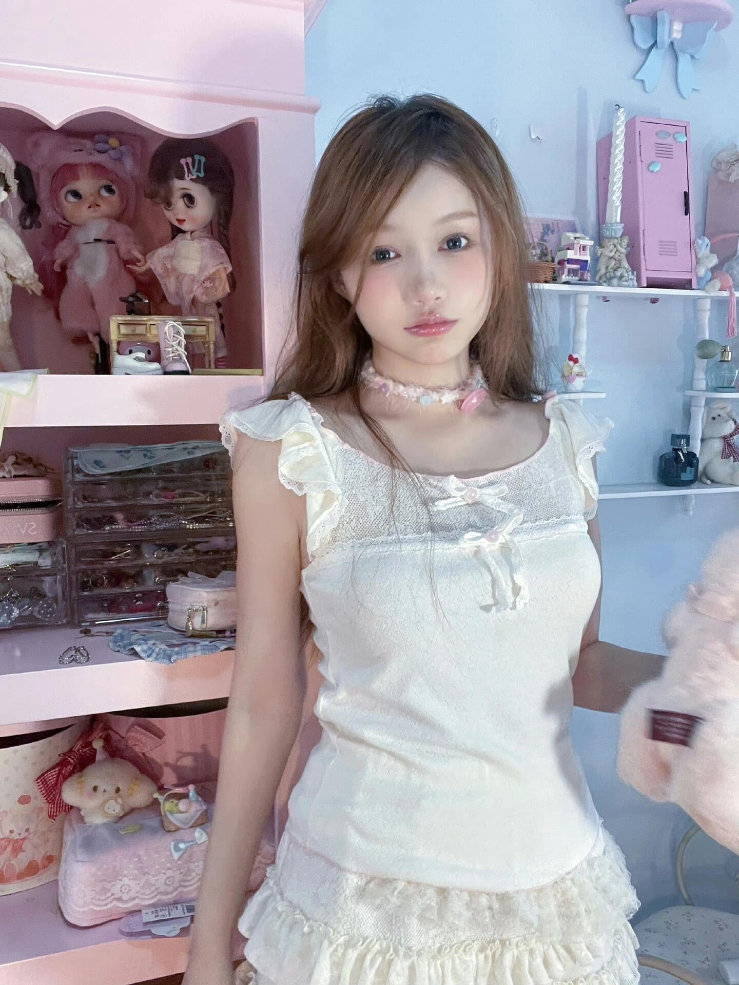 Get trendy with [Rose Island] Bunny dreams crop top -  available at Peiliee Shop. Grab yours for $26 today!