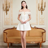 First Date NYC Charlotte Lace Off-Shoulder Mini Dress