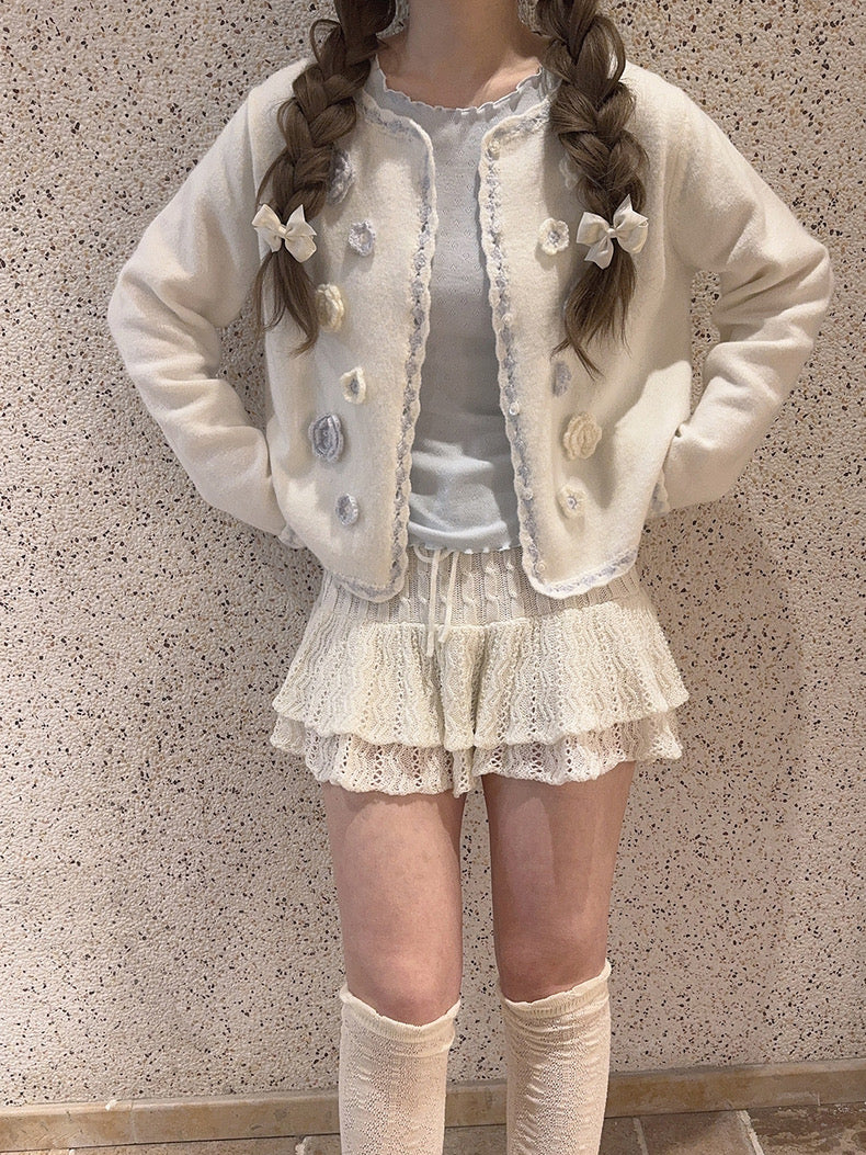 Get trendy with Snow White’s Floral Knitted Cardigan - Sweater available at Peiliee Shop. Grab yours for $23 today!