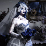 Get trendy with [Blood Supply] Corpse Bride Gothic Rose Veil and Gloves - Crop Top available at Peiliee Shop. Grab yours for $18 today!
