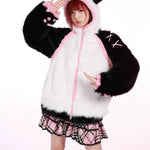 Get trendy with Evil Tooth Kawaii Panda Look Faux Fur Hoodie Coat Christmas -  available at Peiliee Shop. Grab yours for $78 today!
