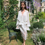 SPOII UNOSA Clair de Romance Ruffle Sleeve Blouse