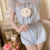 Coquette Babydoll Gingham romper jumpsuit