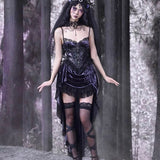 Get trendy with [Blood Supply]Moon Goddess Gothic Velvet Halloween Dress - Clothing available at Peiliee Shop. Grab yours for $55 today!