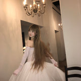 SheepKiss Ballet Soft Girl Off-Shoulder Sweater