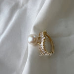 Get trendy with Love Me Like You Do Crystal 9-10mm Freshwater Pearl Ring -  available at Peiliee Shop. Grab yours for $19.90 today!