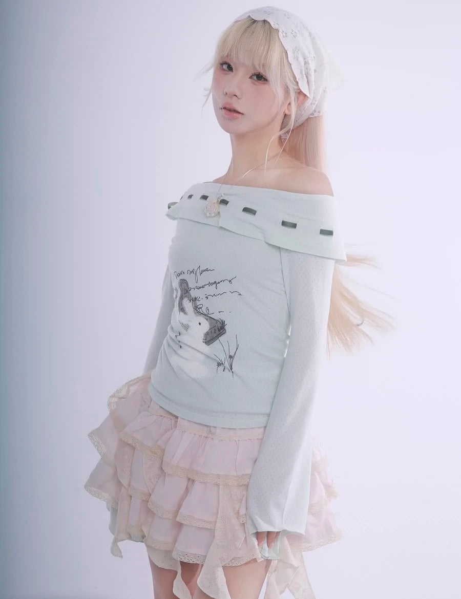 Get trendy with Certified Fairy Bunny Print Cotton Sweat Shirt -  available at Peiliee Shop. Grab yours for $45 today!