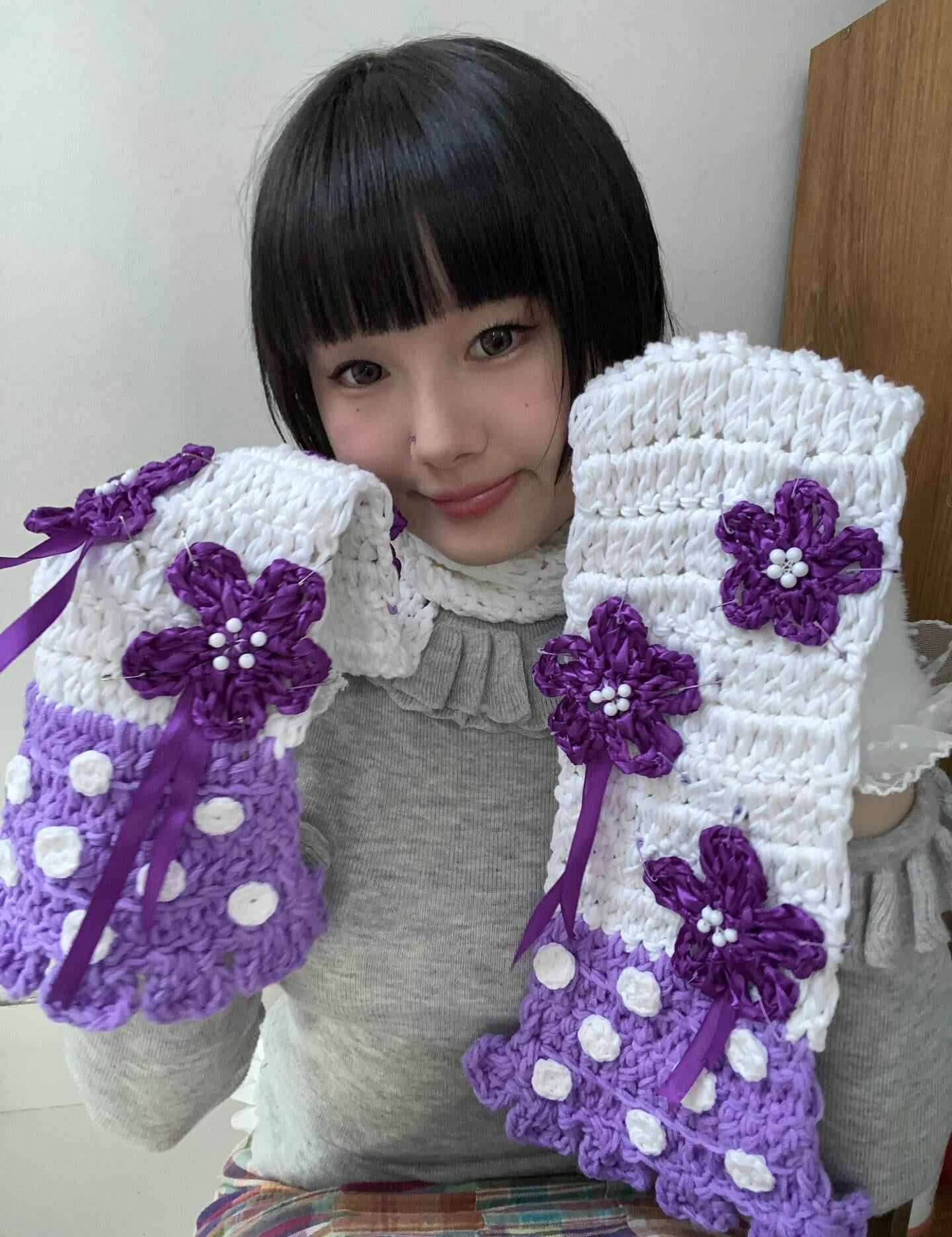 Get trendy with [Customized] Gokuraku Kimono Style Inspired Sakura Gloves Hand Knitted by Windoii -  available at Peiliee Shop. Grab yours for $28 today!