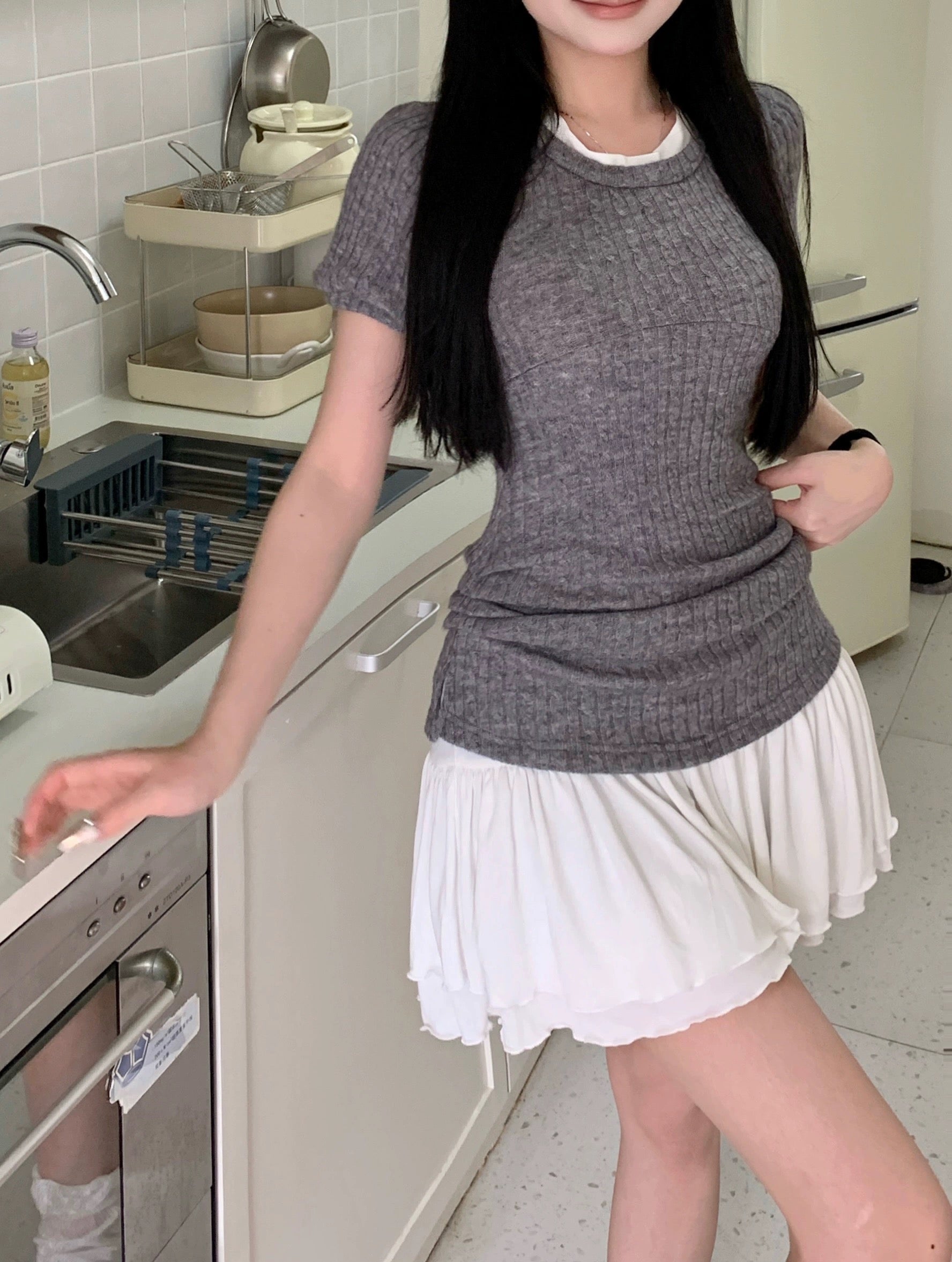 Get trendy with [Customizable] High school sweetheart 2 in 1 cotton mini dress -  available at Peiliee Shop. Grab yours for $45 today!