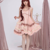 [Sweden Warehouse Rose Island] Rosy Blush Ruffle Mini Dress