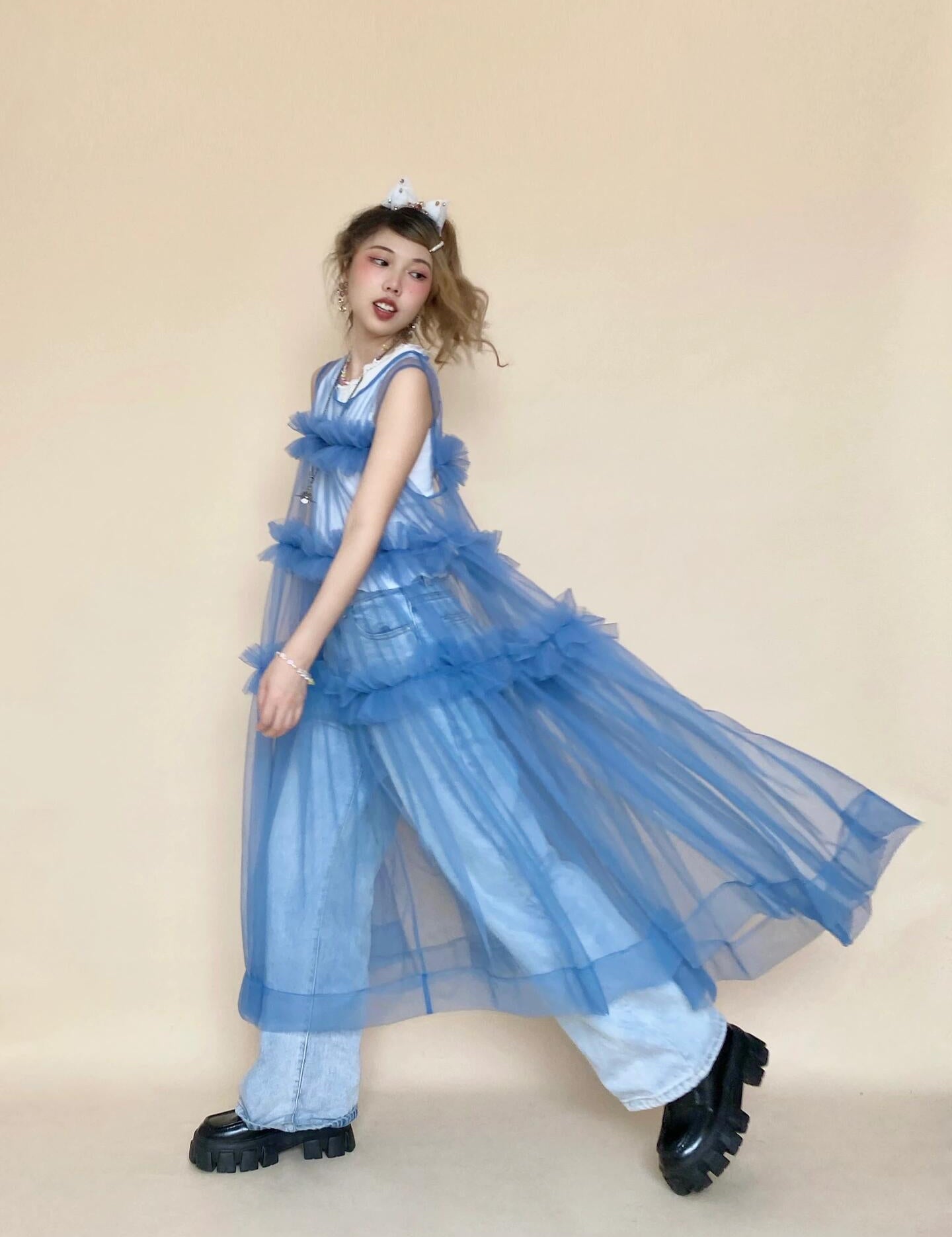 Get trendy with [August Unicorn] Klein Blue Dreamy Outer Dress - Dresses available at Peiliee Shop. Grab yours for $62 today!