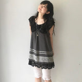 SicAstra Flower Diary Midnight Ribbon Dress