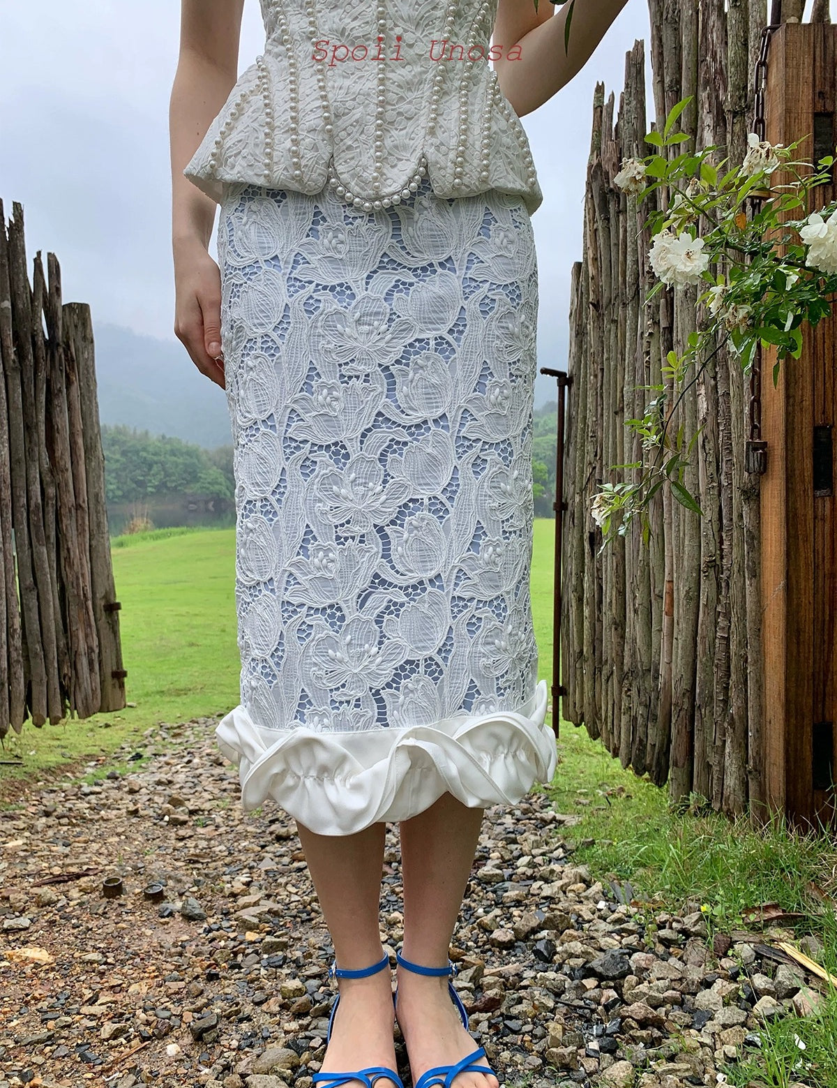 Get trendy with [SPOII UNOSA] Pearly Mermaid Midi Skirt -  available at Peiliee Shop. Grab yours for $65 today!