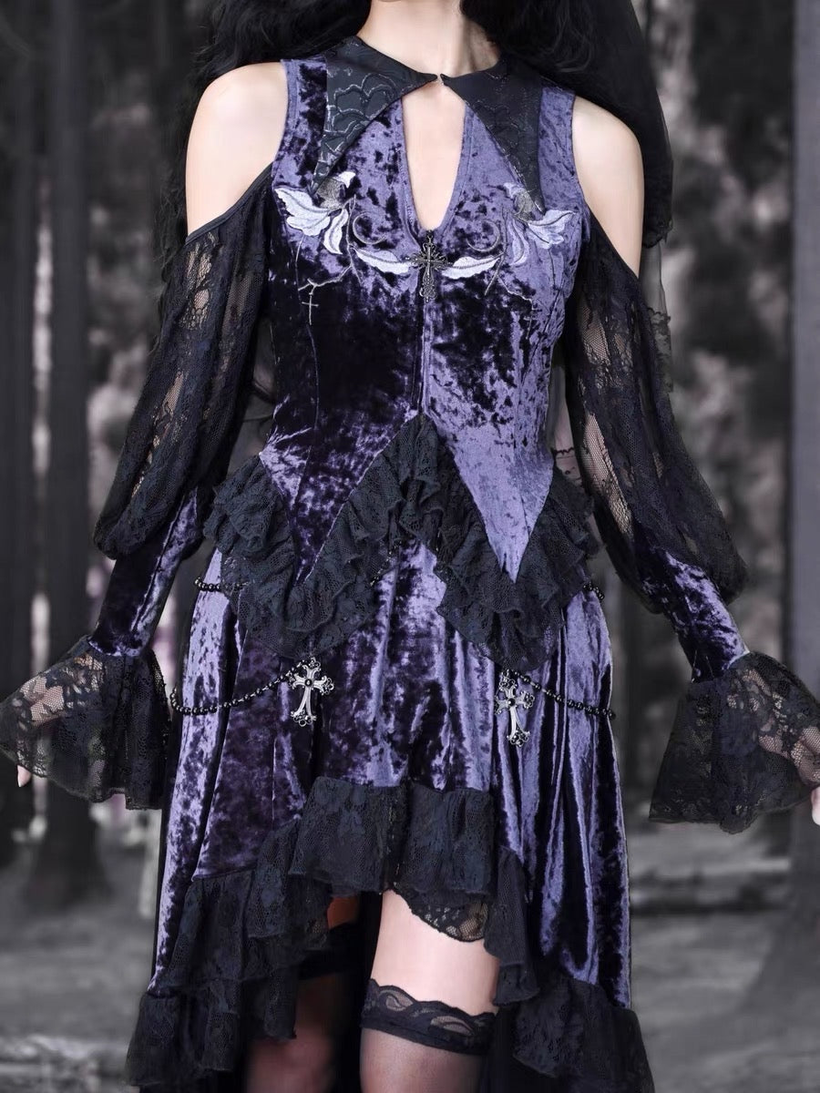 Get trendy with [Blood Supply]Lunar Deity French Off-Shoulder Halloween Top - Clothing available at Peiliee Shop. Grab yours for $50 today!