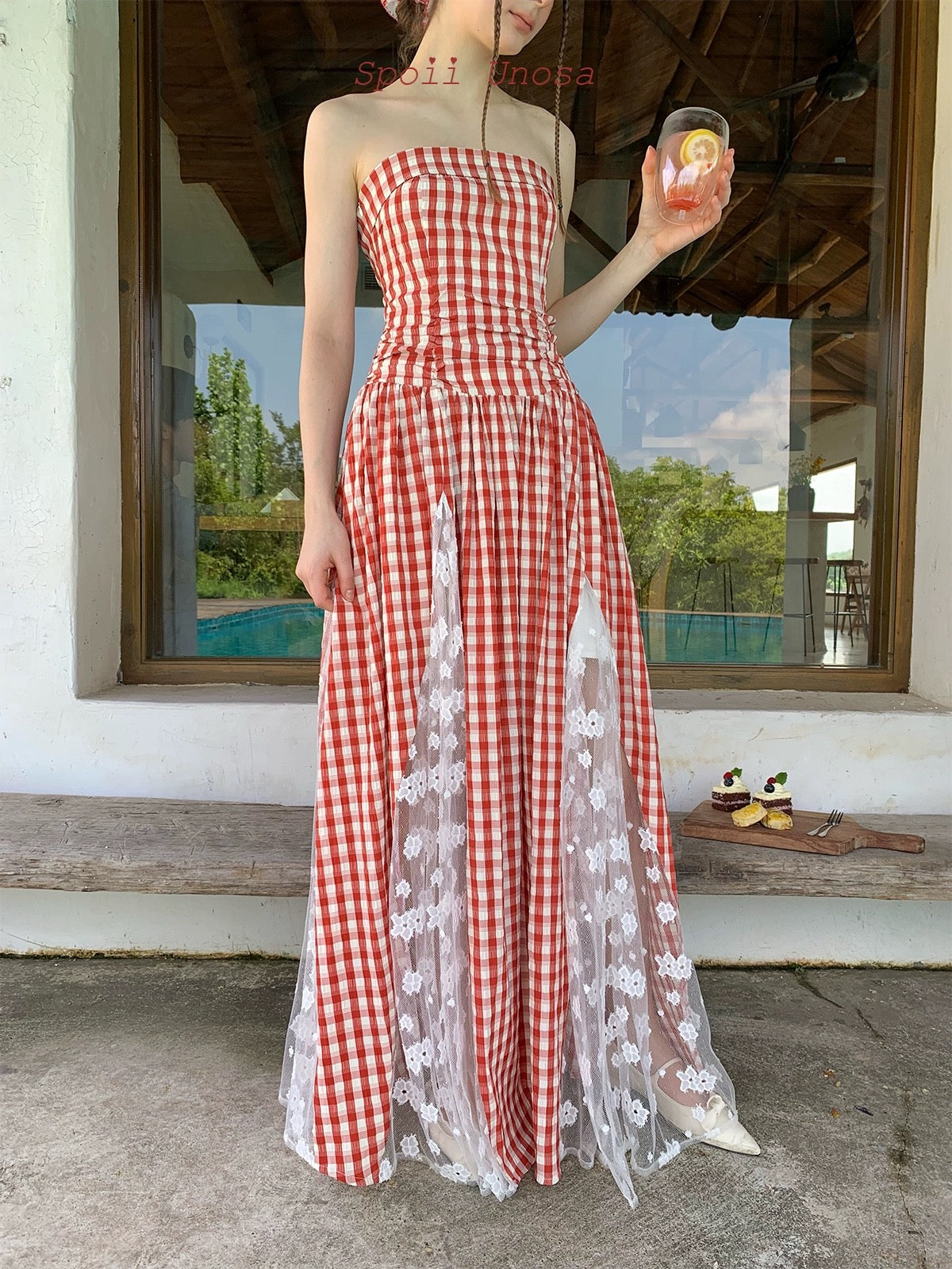 Get trendy with [SPOII UNOSA] Garden Dress Gingham Midi Dress Gown -  available at Peiliee Shop. Grab yours for $72 today!