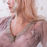 Rose Island Fairy Whisper Faded Petal Butterfly Top Blouse