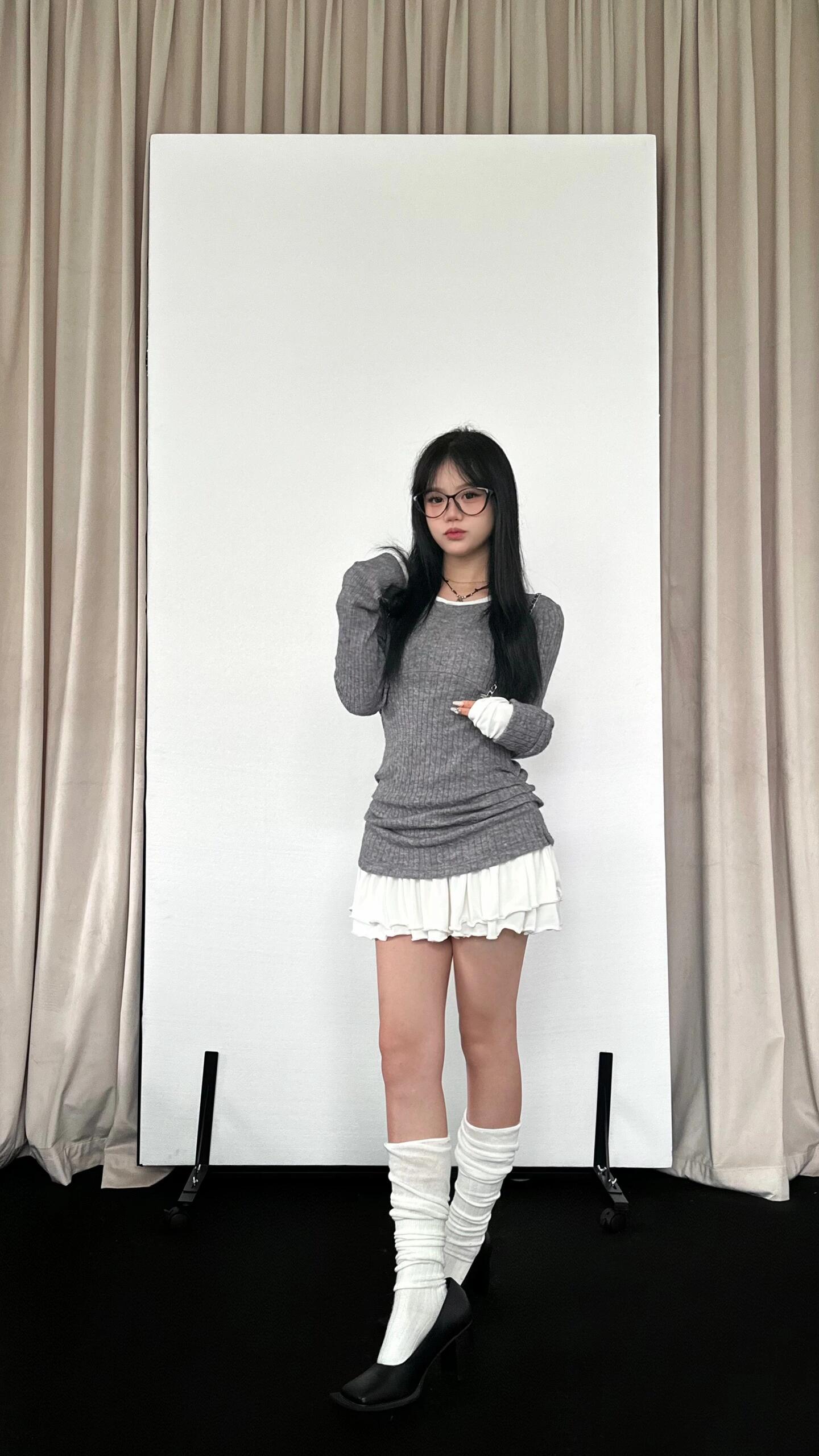 Get trendy with [Customizable] Long sleeves version - High school sweetheart 2 in 1 cotton mini dress -  available at Peiliee Shop. Grab yours for $49 today!