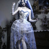Get trendy with [Blood Supply] Corpse Bride Halloween Gothic Corset Top with petticoats - Crop Top available at Peiliee Shop. Grab yours for $49.90 today!