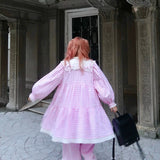 [August Unicorn] The Girl Gingham Babydoll Thin Coat