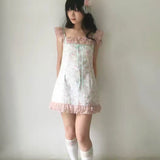 SicAstra Flower Diary Floral Garden Ruffle Mini Dress