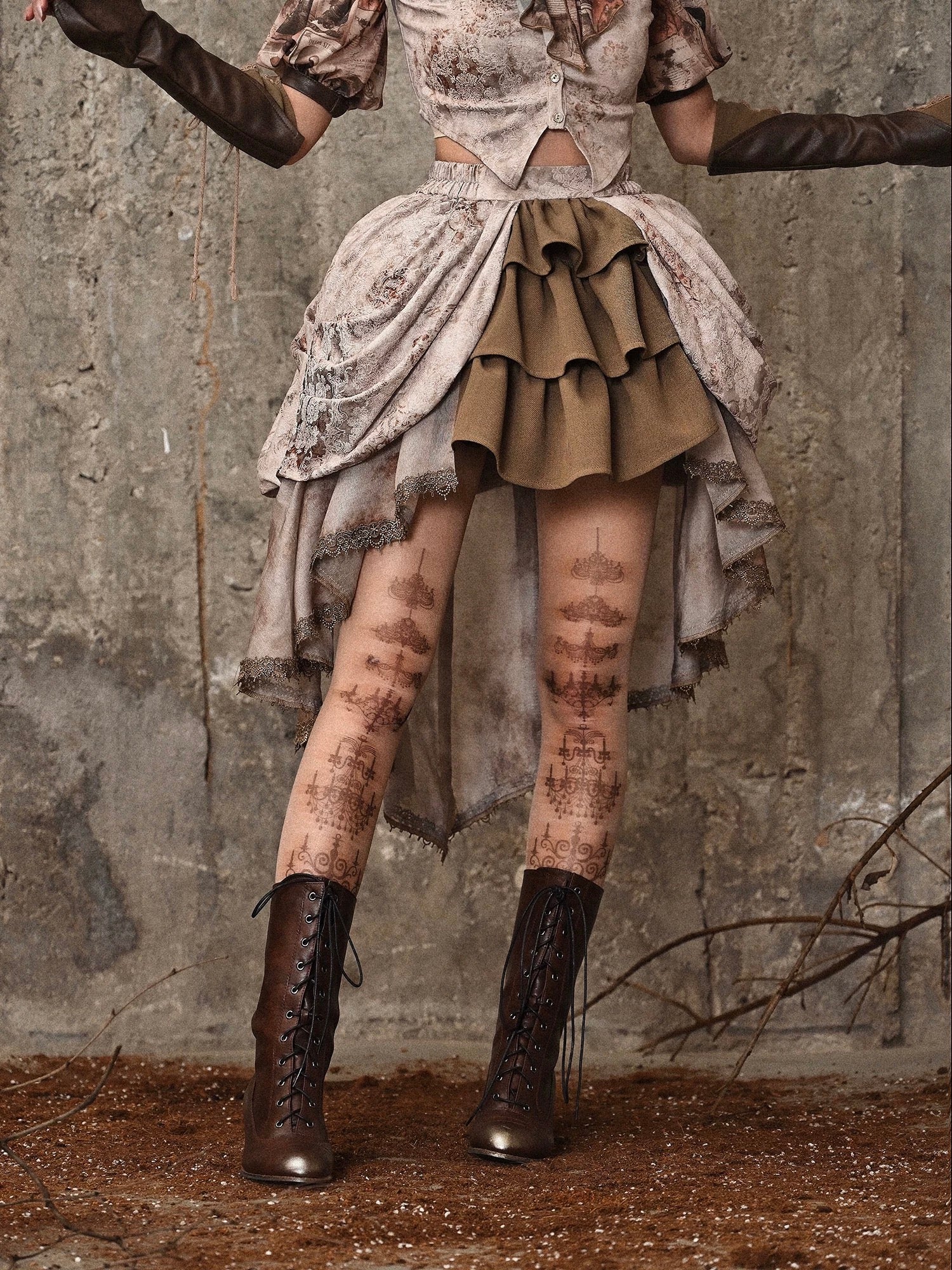 Get trendy with [Blood Supply] Dragon Era steampunk short Cake mini Skirt - Skirt available at Peiliee Shop. Grab yours for $55 today!