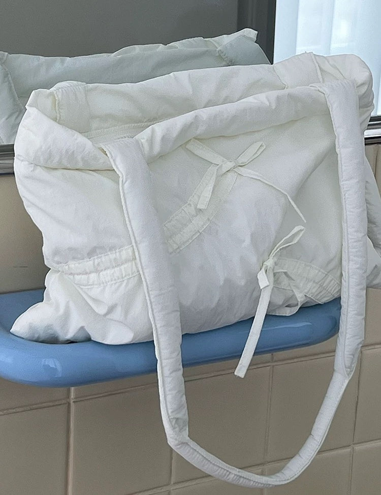 Get trendy with Ballet Core Ribbon Tote Bag - Bag available at Peiliee Shop. Grab yours for $19.90 today!