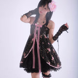 Get trendy with [Evil Tooth] Midnight Rose Gyaru Girl Floral Mini Dress - Shirts & Tops available at Peiliee Shop. Grab yours for $46 today!