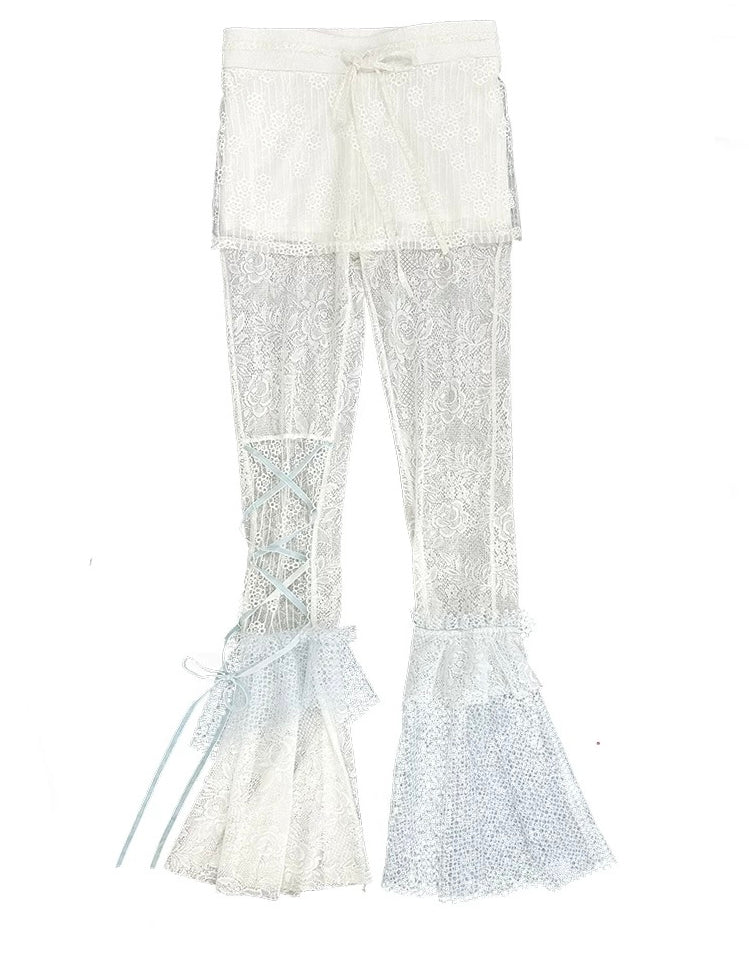 Rose Island Pink Sea Jellyfish Flared Pants